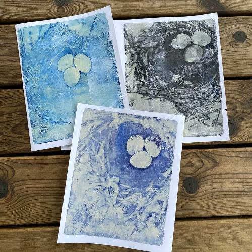 Explore Gelli Plate Printmaking_ Bird's Nest