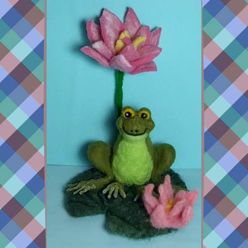 Needle Felting_ Frog on Lily Pad