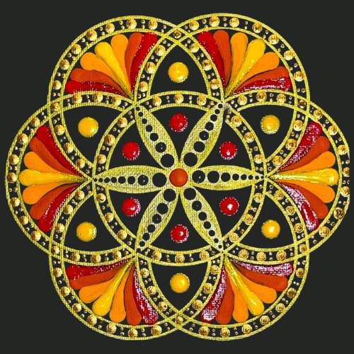 Painted Dot Mandala_ Blaze