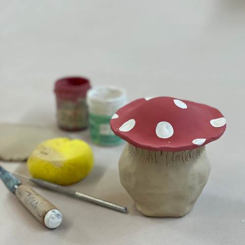 Youth Pottery_ Mushroom Jar (Ages_ 7-17)