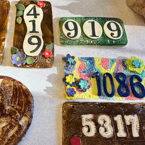 Unique Clay Address Plaque