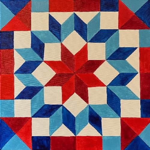 Acrylic Paint Quilt Square